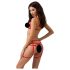 Passion Magali - 3-Piece Decorative Body Harness Set (Red)