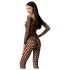 Passion BS077 - Long-Sleeve Mesh Jumpsuit (Black) - Sizes S-L