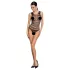Passion BS086 - Sheer Striped Bodysuit (Black) - Sizes S-L