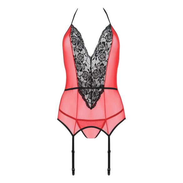 Passion Peonia - Red Top & Thong Set - L/XL