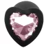 Sunfo - Heart Gem Silicone Anal Plug (Black-Pink)