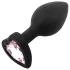 Sunfo - Heart Gem Silicone Anal Plug (Black-Pink)