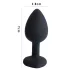 Sunfo - Heart Gem Silicone Anal Plug (Black-Pink)