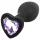 Sunfo - Silicone Heart Gem Anal Plug (Black-Purple)