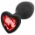 Sunfo - Silicone Anal Plug with Heart-Shaped Red Gem (Black)