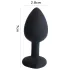 Sunfo - Silicone Anal Plug with Heart-Shaped Red Gem (Black)