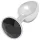 Sunfo - Metallic Anal Plug with Black Gem (Silver)