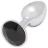 Sunfo - Metallic Anal Plug with Black Gem (Silver)