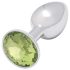 Sunfo - Metal Anal Plug with Lime Gemstone (Silver)