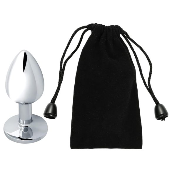 Sunfo - Metal Anal Plug with Lime Gemstone (Silver)