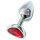 Sunfo - Metal Heart Red Gem Anal Plug (Silver)