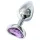 Sunfo - Metal Heart-Shaped Anal Plug with Purple Gem (Silver)