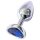 Sunfo - Metal Heart-Shaped Anal Plug with Blue Gem (Silver)