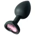 Sunfo - Silicone Heart Gem Anal Plug (Black)