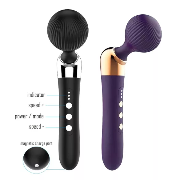 Curved Black Wireless Massager Vibrator