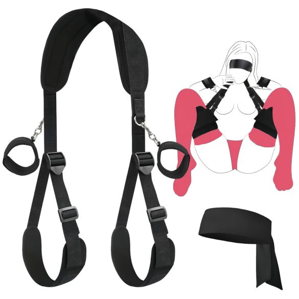 Lonely - Neck-Attached Thigh Strap Set (Black)
