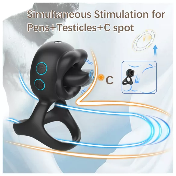 Biu-Biu - Black Ring & Tease Clitoral Vibrator