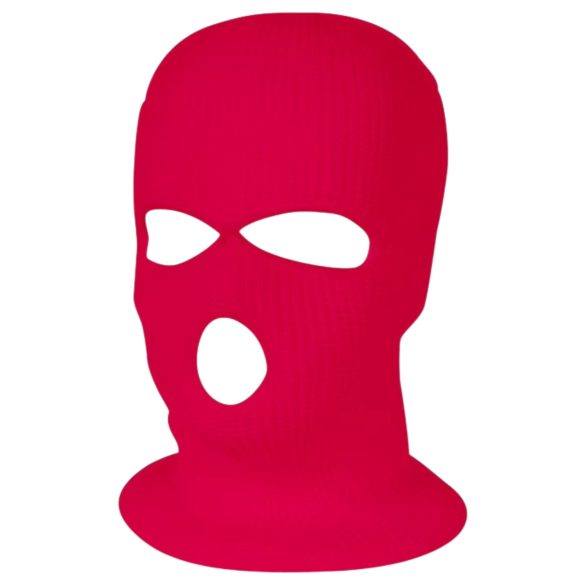 Balaclava - knitted hood with 3 openings (dark pink)