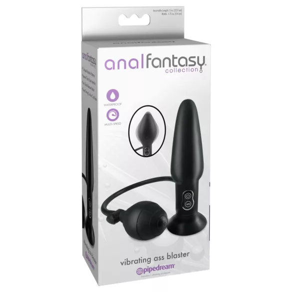 Anal Fantasy - Inflatable Vibrating Anal Plug (Black)