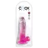 King Cock Clear 7 - Pink Dildo with Balls
