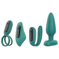   Sex HD - rechargeable, remote-controlled, 4-piece vibrator set (green)