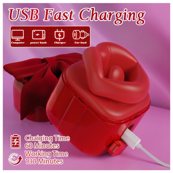 SEX HD Lovely Kiss - Licking-Sucking Vibrator (Red)