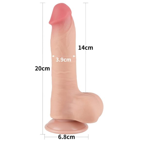 Lovetoy Sliding-Skin - Dual-Layer Dildo with Balls - 20cm (Natural)