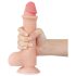 Lovetoy Sliding-Skin - Dual-Layer Dildo with Balls - 20cm (Natural)