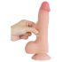 Lovetoy Sliding-Skin - Dual-Layer Dildo with Balls - 20cm (Natural)