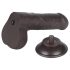 Lovetoy Sliding-Skin - Dual-Layer Dildo with Balls - 18.3cm (Brown)
