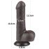 Lovetoy Sliding-Skin - Dual-Layer Dildo with Balls - 18.3cm (Brown)