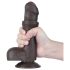 Lovetoy Sliding-Skin - Dual-Layer Dildo with Balls - 18.3cm (Brown)