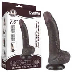   Sliding-Skin - double-layer dildo with suction cup - 19.5 cm (brown)