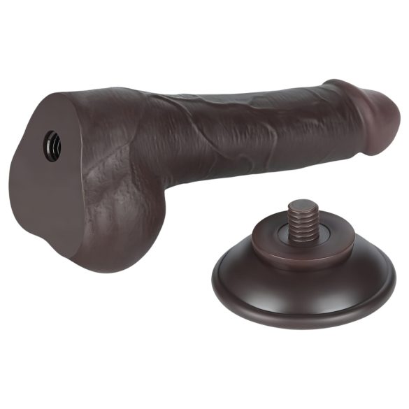 Lovetoy Sliding-Skin - Dual-Layer Testicle Dildo - 19.5cm (Brown)