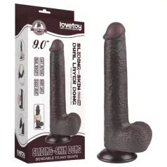   Sliding-Skin - double-layer suction cup dildo - 20.8 cm (brown)