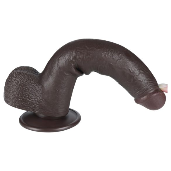 Lovetoy Sliding-Skin - Suction Cup Double-Layer Dildo - 20.8cm (Brown)