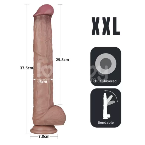 Lovetoy XXL Dual-Layer Dildo - 36.5 cm - (Natural)