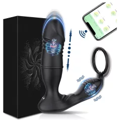   AlvUp - App-controlled thrusting vibrating penis ring for men (black)
