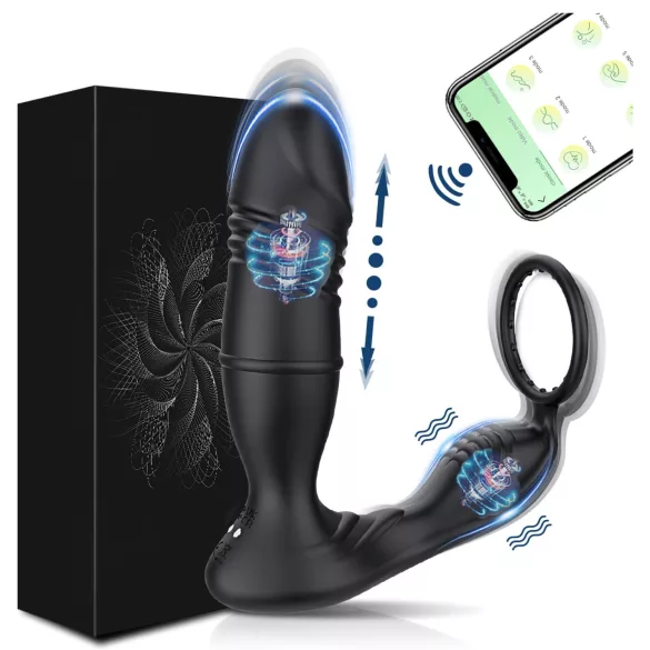 AlvUp - Smart Prostate Vibrator with Penis Ring (Black)