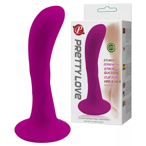 Pretty Love Baile - Suction Cup Curved Anal Plug (Pink)