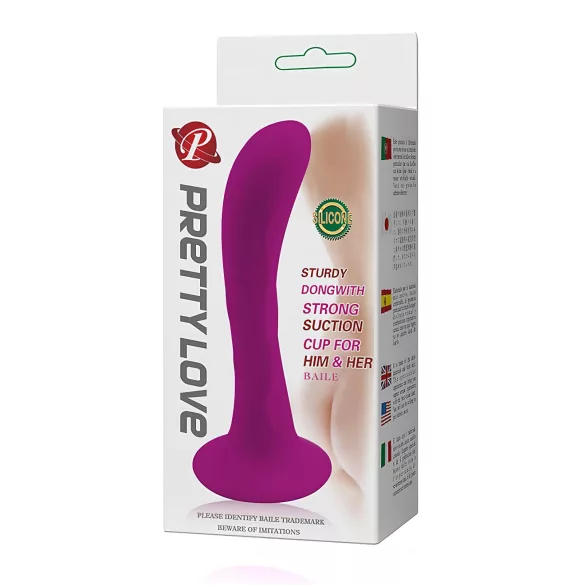 Pretty Love Baile - Suction Cup Curved Anal Plug (Pink)
