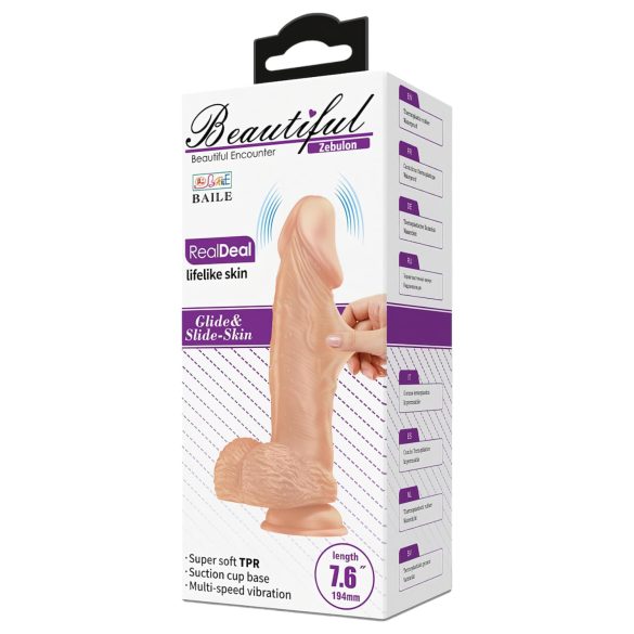 Baile Zebulon - Realistic Vibrator with Balls - 19cm (Natural)