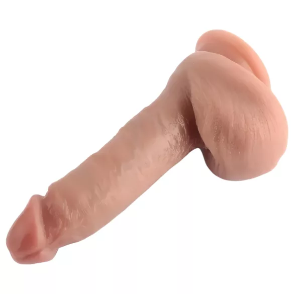 Dual Density 18 cm Realistic Dildo with Suction Cup and Balls (Natural)