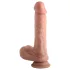 Dual Density realistic dildo with suction cup and balls - 20 cm (flesh‑coloured)