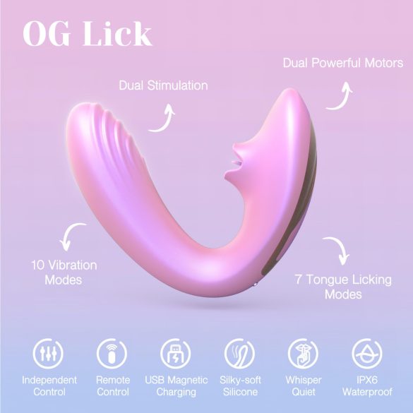 Tracy's Dog OG Lick - G-spot Vibrator & Clitoral Stimulator (Pink)