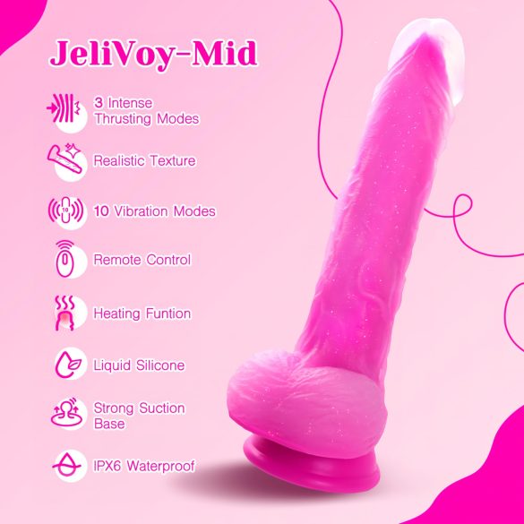 Tracy's Dog Jelivoy-Mid - Lifelike 8" Vibrator (Pink)