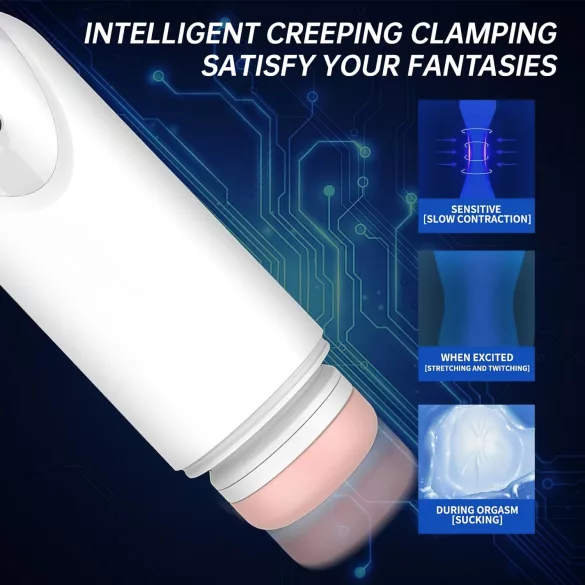 Leopard - Up-and-Down Vibrating Stroker (White)