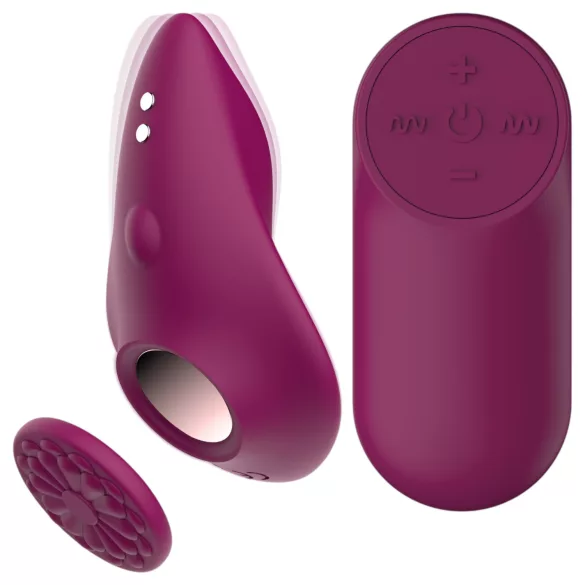 Passion Play - remote-controlled, magnetic knicker vibrator (burgundy)