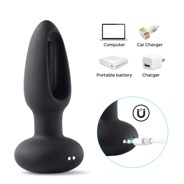 Honey Play Box Snuggy - Tongue-Style Anal Vibrator (Black)