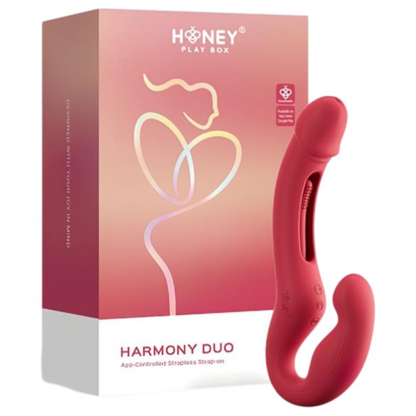 Honey Play Box Harmony Duo - Smart Strap-On Licking Vibrator (Red)